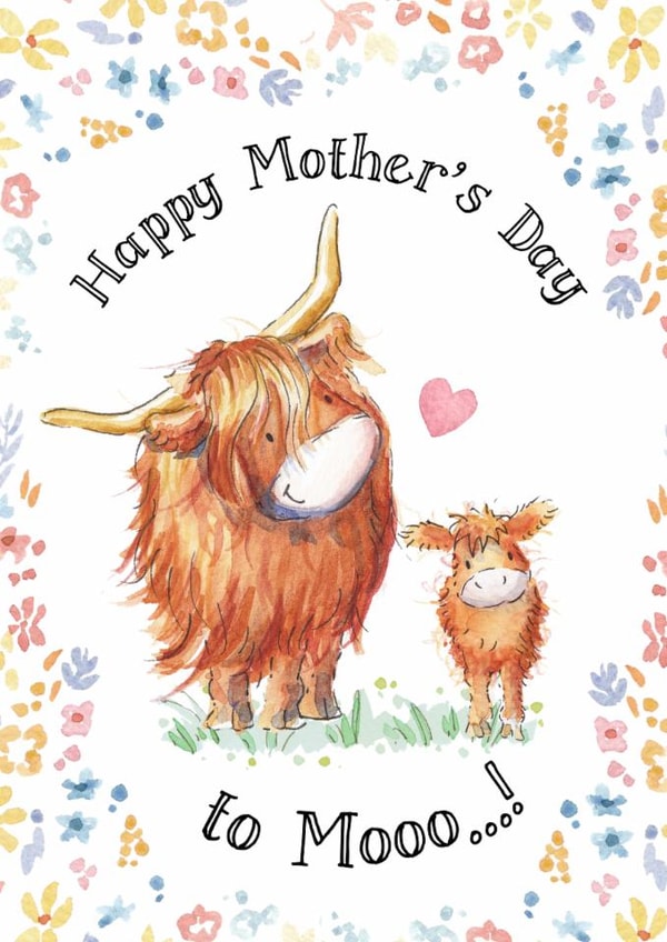 Cute Mother's Day Card - Highland Cows created by Kate Garrett