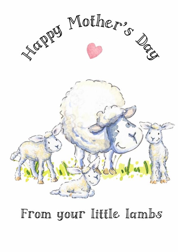 Cute Mother's Day Card - Little Lambs created by Kate Garrett