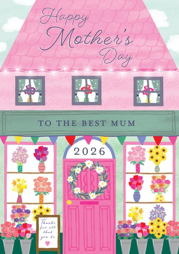 Classic Mother's Day Card - Pretty Florist Shop created by Juniper and Rose Studio