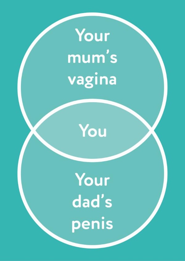 Rude Venn diagram card for that special person in your life. created by Tough Wit