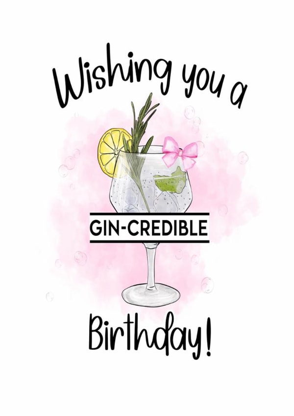 Cute Birthday card for any gin lover created by Lunaslovelies_bykelly