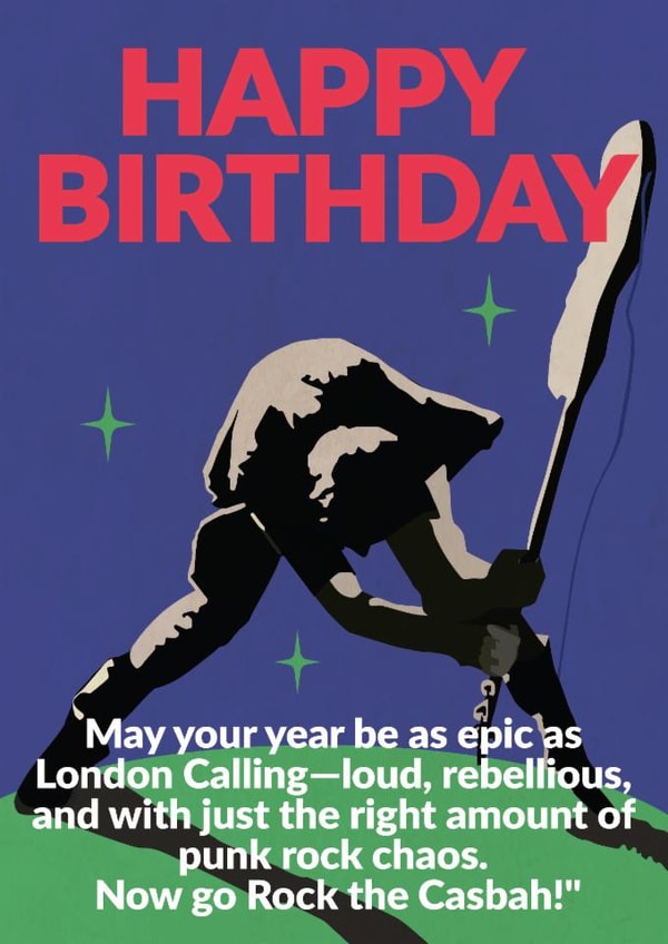Retro Birthday Card - The Clash - London Calling created by Jon Downer
