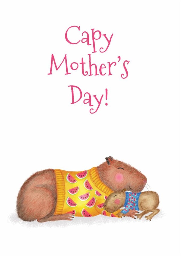 Cute Mother's Day Card - Capybara created by LeopardyNonsense