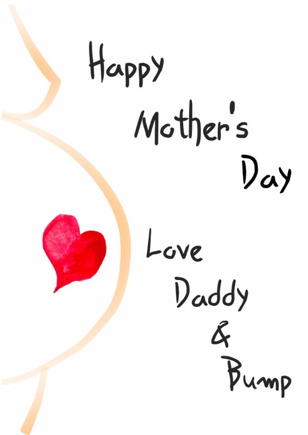 Cute Mother's Day Card - From The Bump & Dad - Pregnant Mum created by Swizzoo