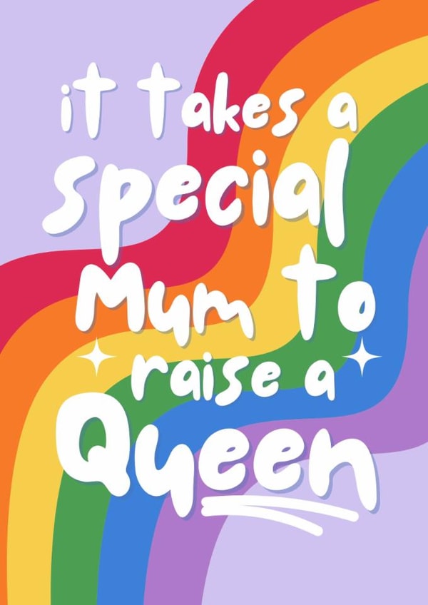 Classic Mother's Day Card - Raised A Queen - LGBTQ+ created by Original Fox Cards
