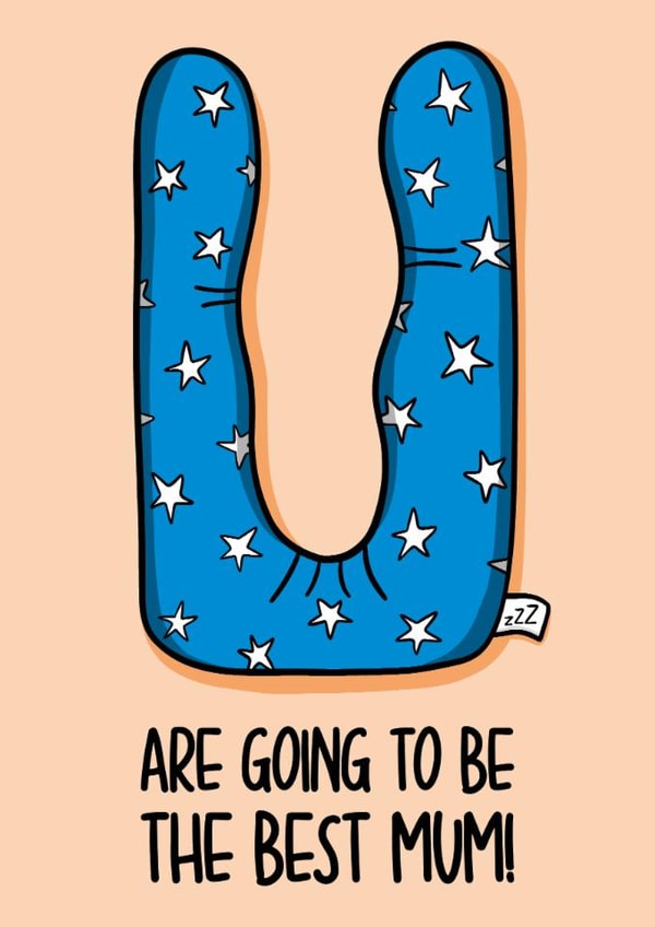 Cute Mother's Day Card - Pregnancy Pillow - First Mother's Day created by TeePee Creations