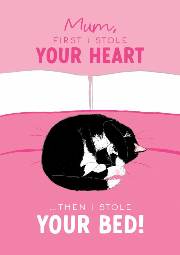 Cute Mother's Day Card - From The Tuxedo Cat - Stole Your Bed created by The Cake Thief