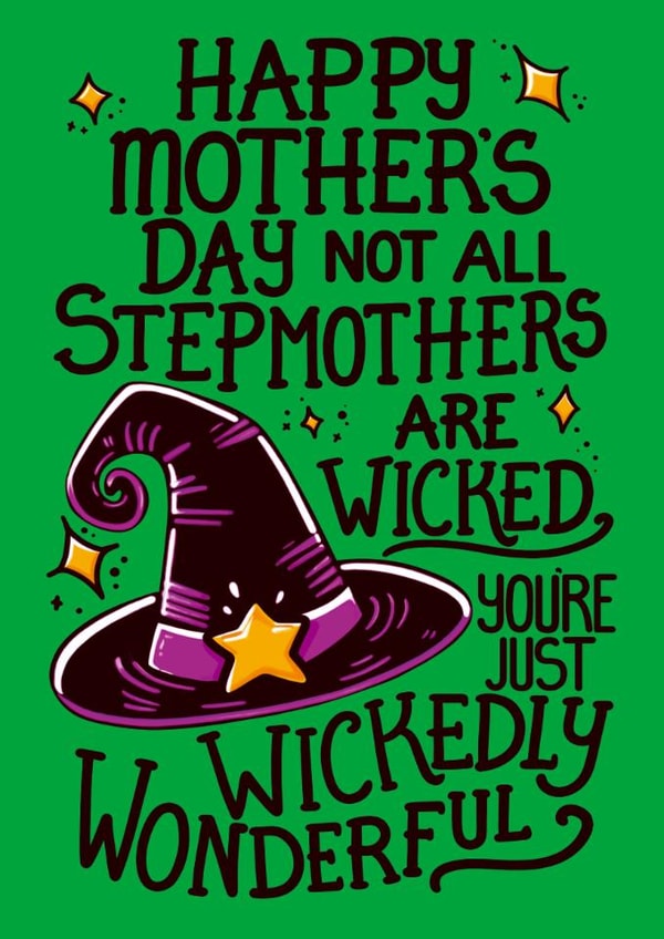 Funny Mother's Day Card - For Step Mum - Wicked created by Louise Burgoyne