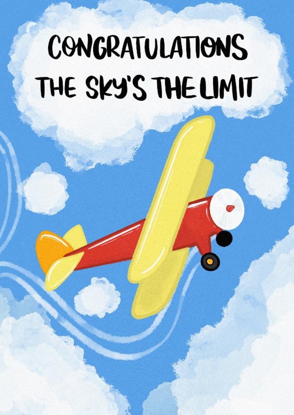 Classic Congratulations Cars - The Sky's The Limit created by Studio Rueben