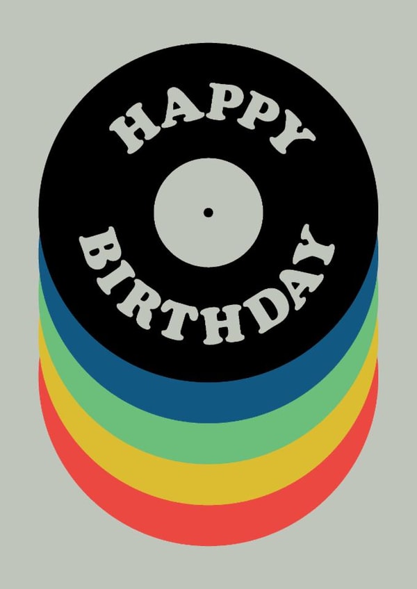 Classic, Retro Birthday Card - Vinyl Record created by Swissty