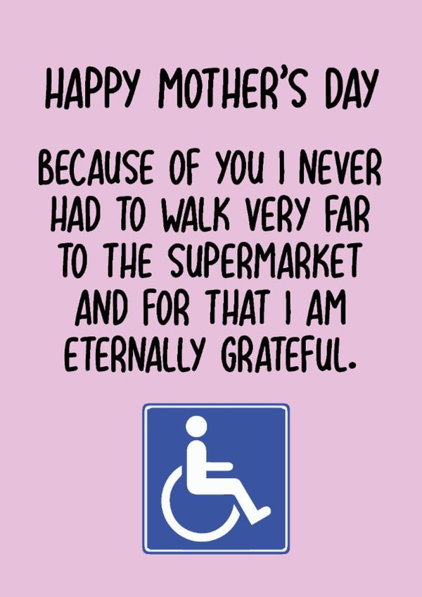 Funny Mother's Day Card - Blue Badge - Grateful created by Pack a Punch Designs