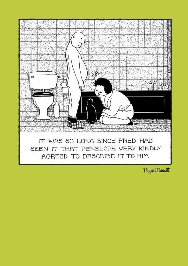 Funny Valentine's Day/Anniversary Card - Cartoon - Fred & Penelope created by Rupert Fawcett