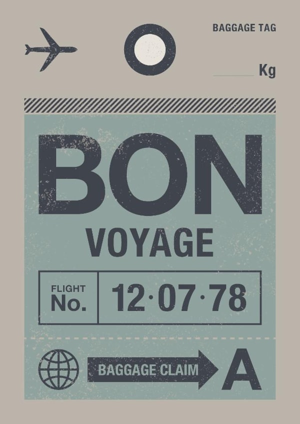 Classic Leaving Card - Bon Voyage - Luggage Tag created by Swissty