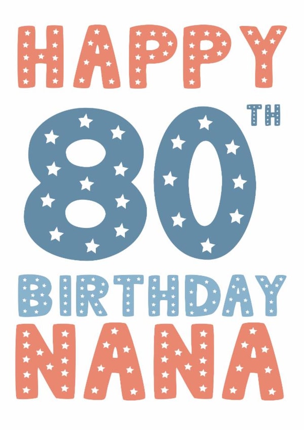Classic Birthday Card - 80th - Nana created by Mint Maker Studio
