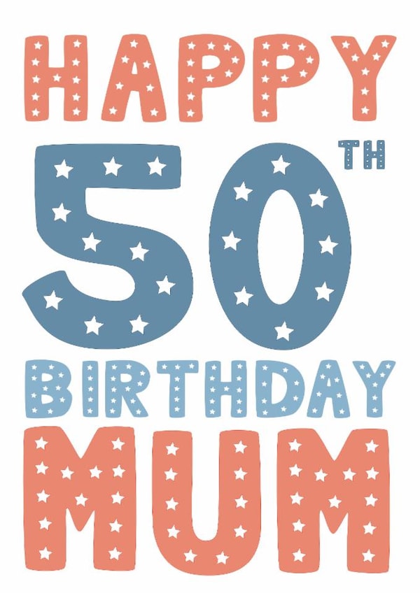 Classic Birthday Card - 50th - Mum created by Mint Maker Studio