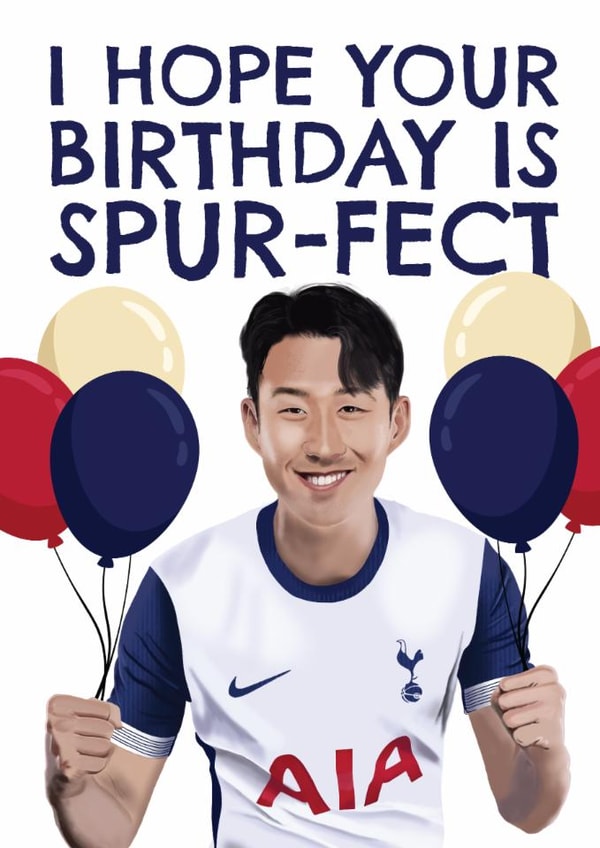 Punny Birthday Card - Heung-Min Son - Tottenham Hotspur F.C. created by AbiGoLucky