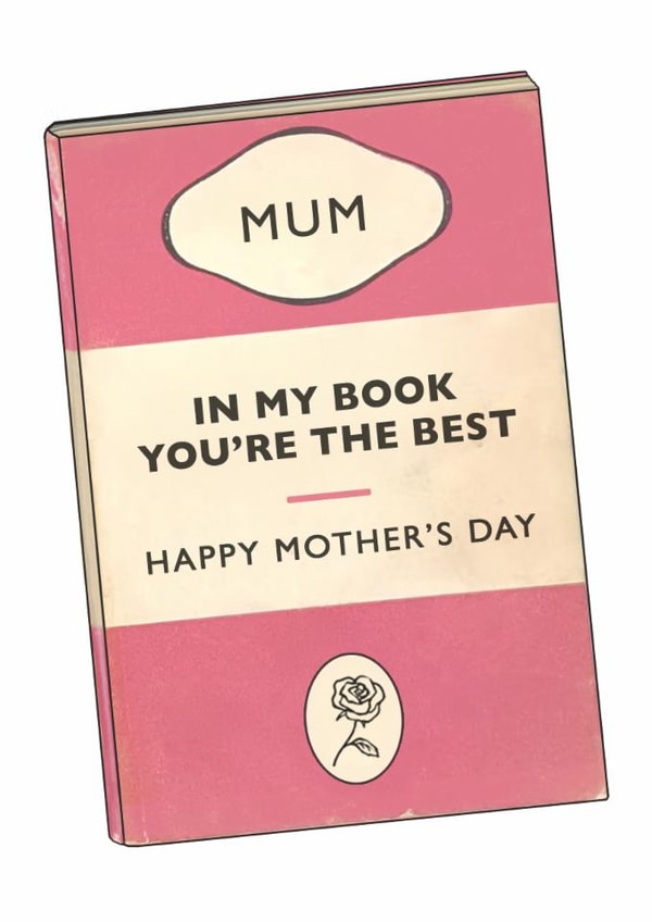 Classic Mother's Day Card - Book - You're The Best created by Of Life & Lemons Ltd.