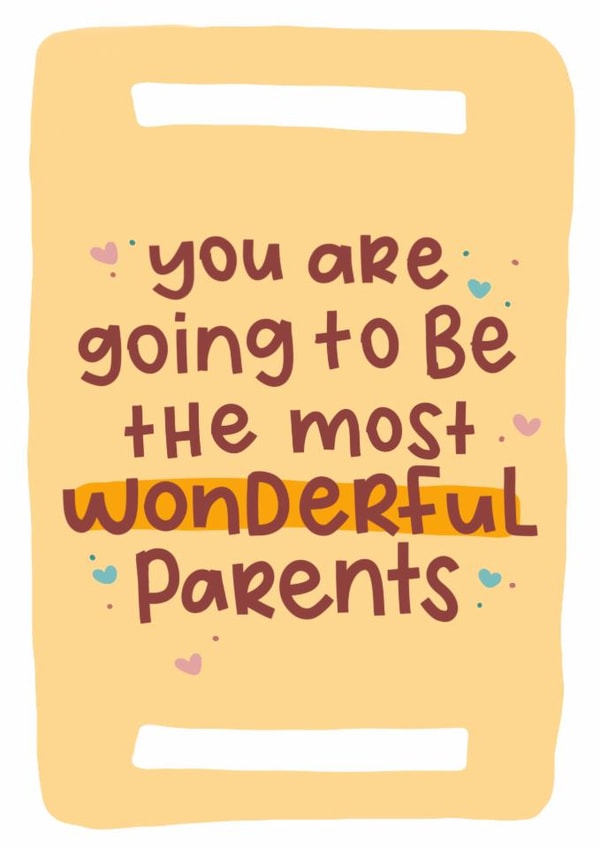 Heartfelt parents-to-be card - wonderful parents - new baby created by The Lyon's Den Graphics