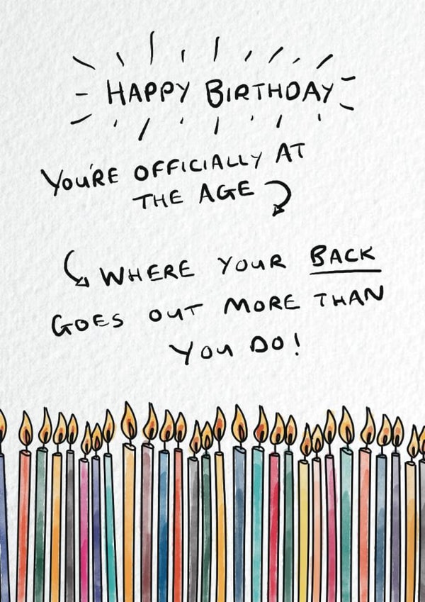 Funny Birthday Card - For someone with more candles than cake - an age of aches created by OOYABOD