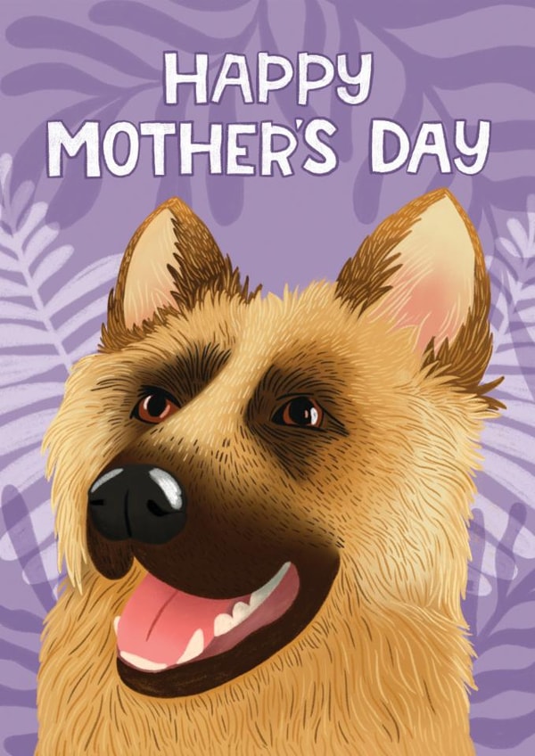 Cute Mother's Day Card - German Shepard created by Hollie McManus Illustration