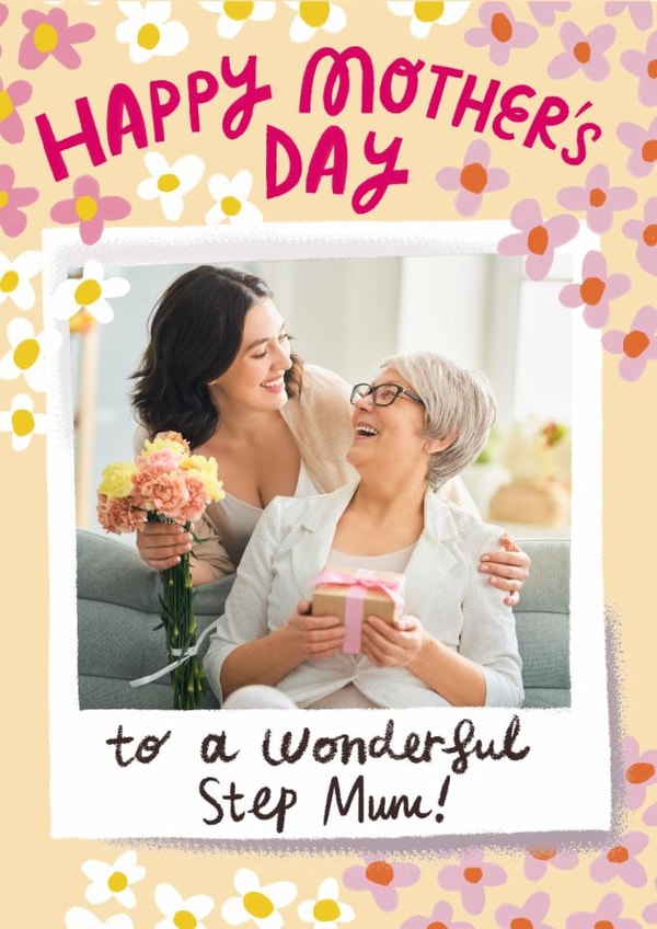 Pretty Mother's Day Card - Wonderful Step Mum created by @AimeeStevens.Design