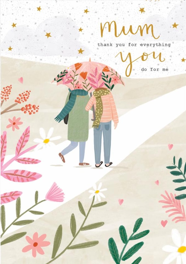 Pretty Mother's Day Card - From Daughter - Thank You For Everything You Do created by Louise Tiler