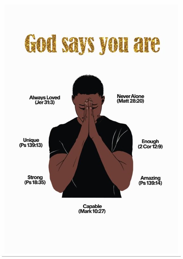 Modern Father's Day/Birthday Card - God Says You Are - For Him created by All Shades