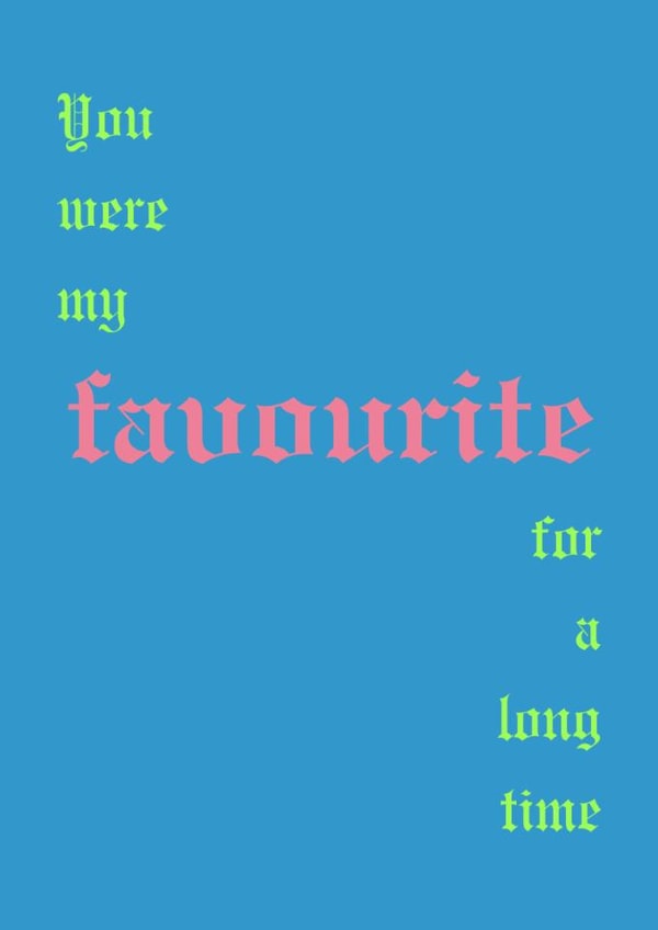 Fontaines DC - Favourite - Indie Music Valentine's / Anniversary Card - Blue created by Glow On Prints