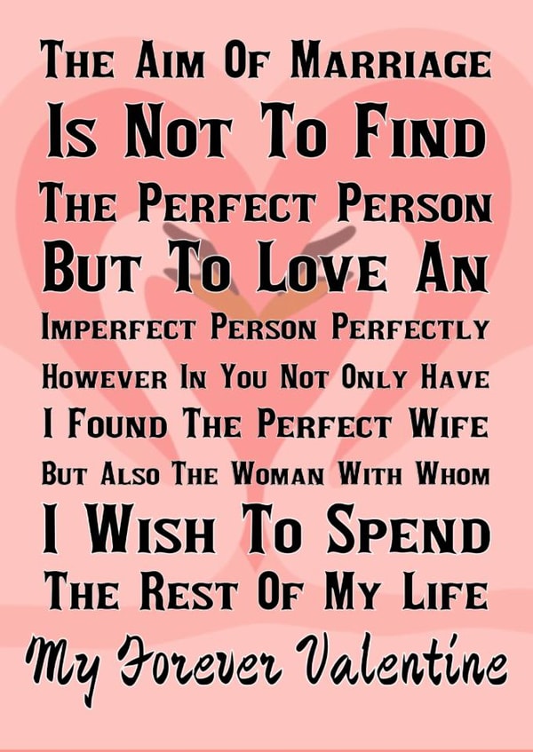 My Wife My Forever Valentine created by Nigel Williams