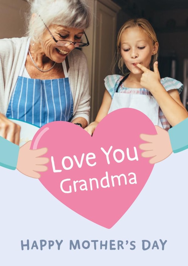 Cute Mother's Day Card - Love You Grandma - Heart created by Macie Dot Doodles
