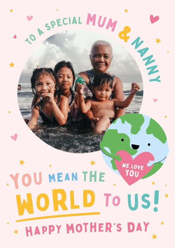 Cute Mother's Day Card - Mum And Nanny - Mean The World created by Macie Dot Doodles