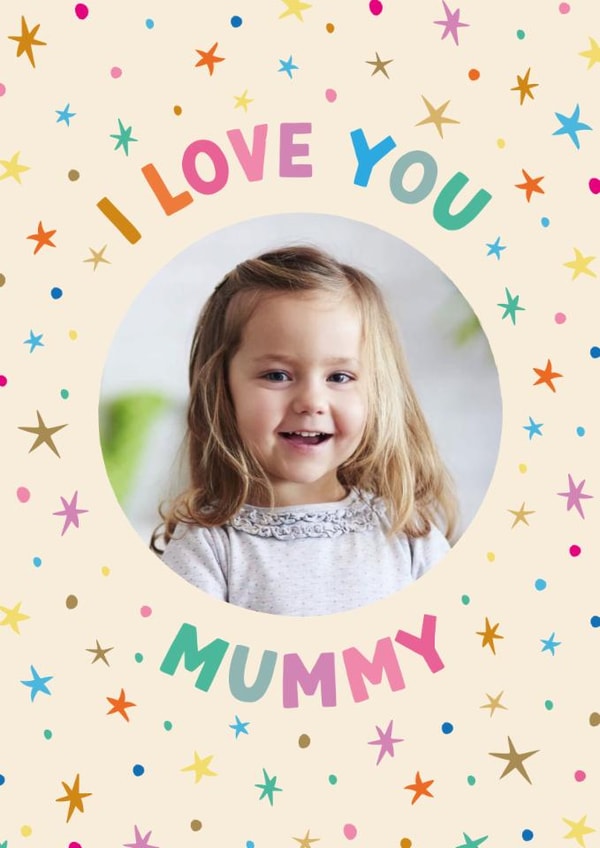 Cute Mother's Day Card - Love You Mummy - Colourful Stars created by The Pattern Press