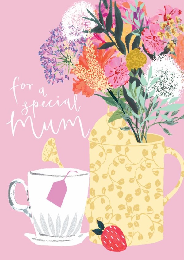 Pretty Mothers Day Card - Floral With Tea - For A Special Mum created by Louise Tiler