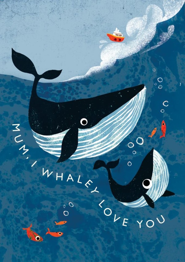 Cute Mother's Day Card - Whales created by Emily Nash Illustration