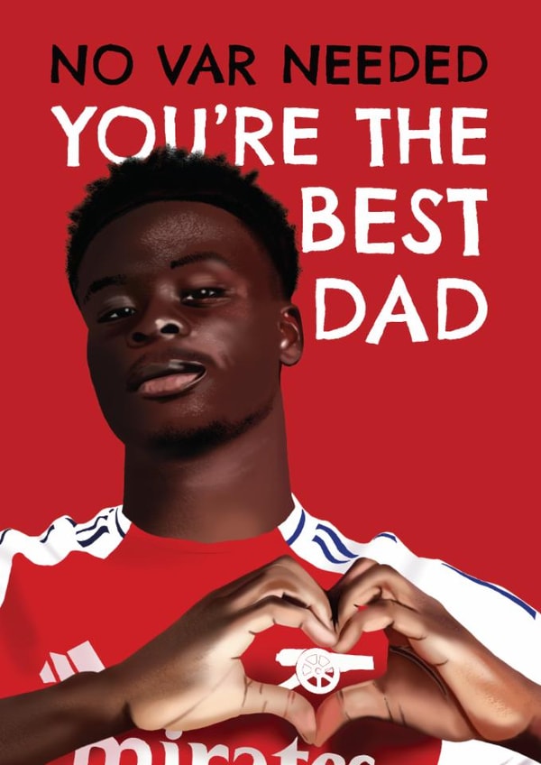 Arsenal Father's Day Card - Bukayo Saka - Gooners created by AbiGoLucky