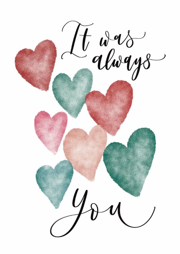 It Was Always You Love Card, Romantic Couple Greeting Card, Anniversary, Wedding created by Creative Feel Designs