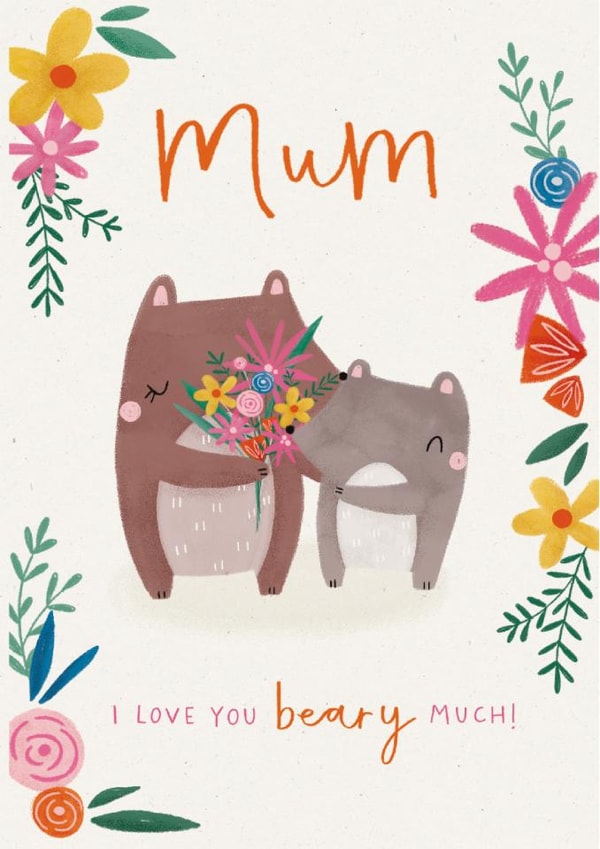 Cute Mother's Day Card - Love You Beary Much created by Dandelion Stationery