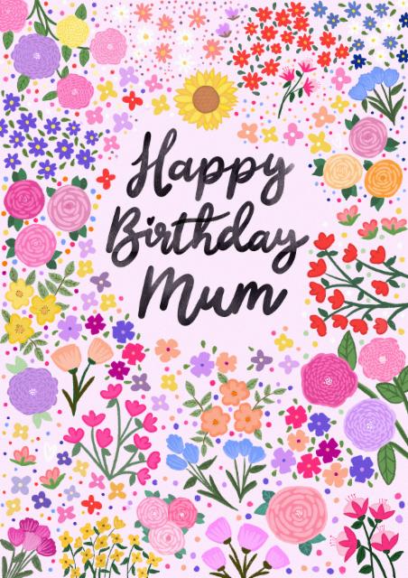 flower mum birthday card card