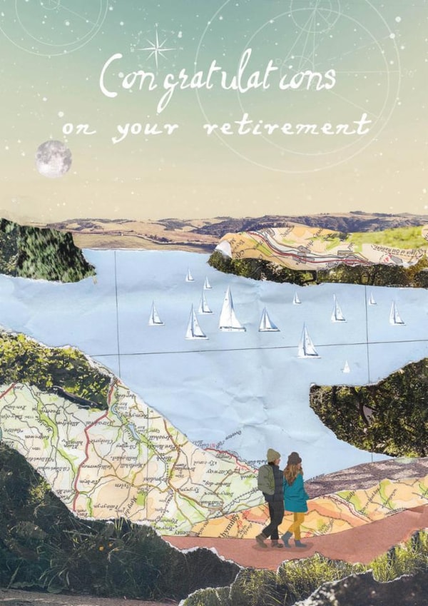 Arty Retirement Card - Mountains - Walking created by Greyling Post