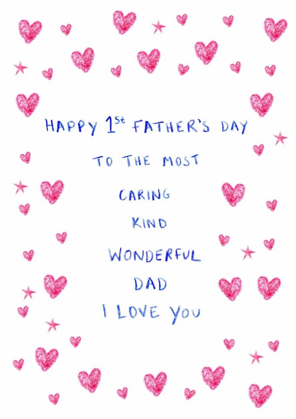 Heartfelt Father's Day Card - First Father's Day - Hearts created by HCD Illustration