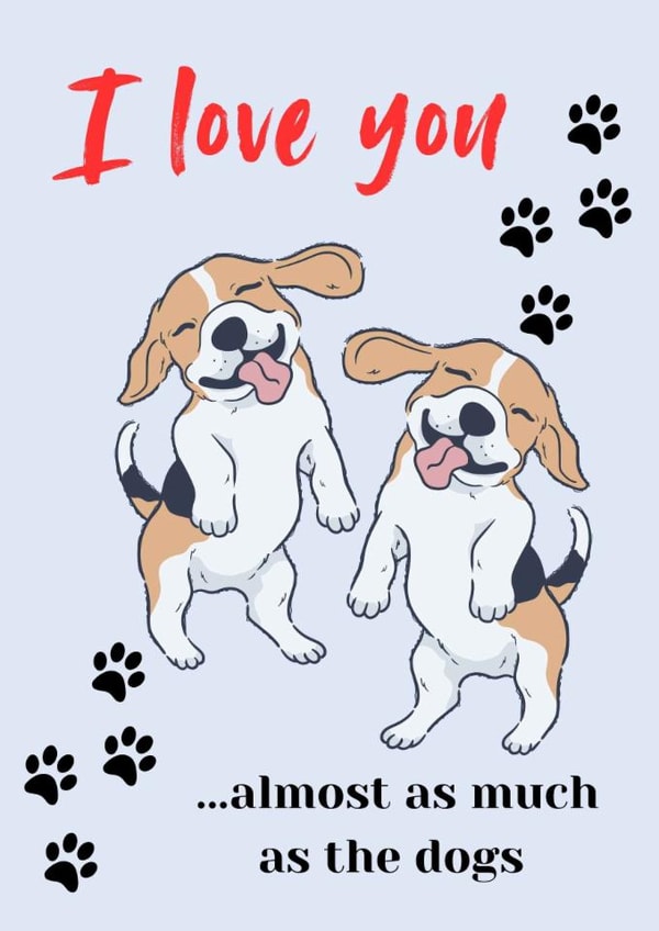 Cute Valentine's Card for significant other. created by Pooch and Co. 