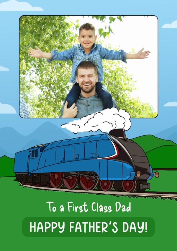 Cute Father's Day Card - To A First Class Dad - Steam Train created by Evie Garnett Designs