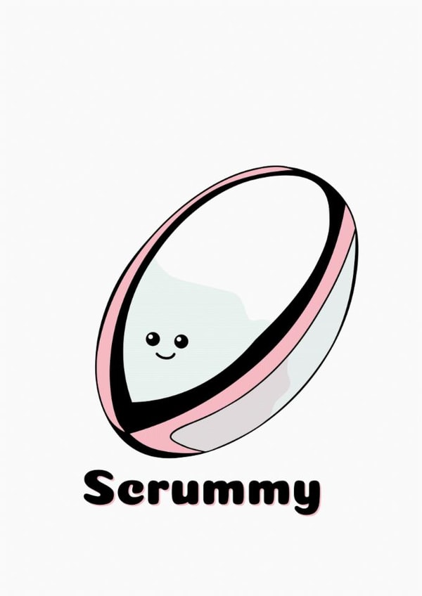 Cute anniversary or Valentine's Day card for a rugby fan created by James Dix