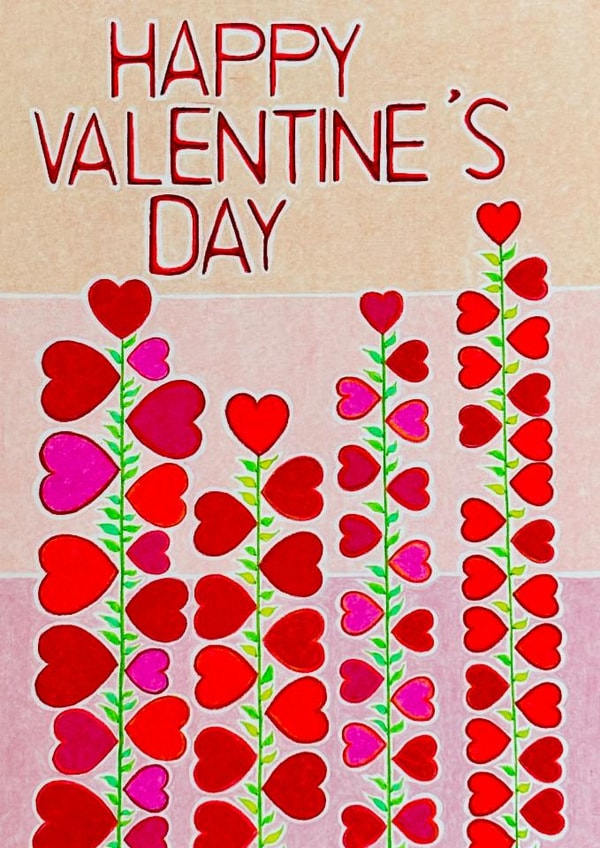 Cute Valentine's Day Card - Heartstring Blooms - Hearts created by Apricot Cards