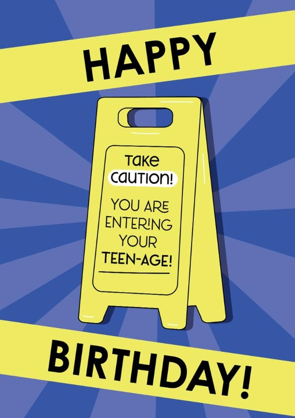 Fun Birthday Card - For Him - Take Caution created by Crystal 