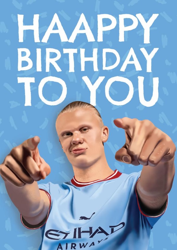 Erling Haaland Man City Football Club Birthday Card created by AbiGoLucky