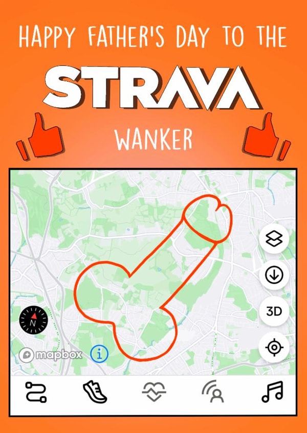 Funny Father's Day Card - Strava Wanker created by Poppy & Mabel