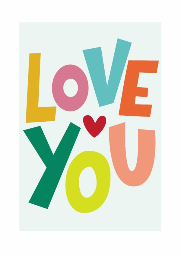 bold colurful love you card created by Happy Sprout Studio