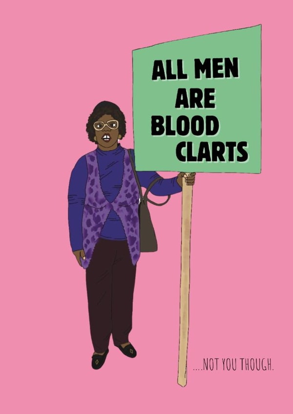 Funny Valentine’s Day/Love & Friendship Card - All Men are Blood Clarts created by ElleJae Crafts