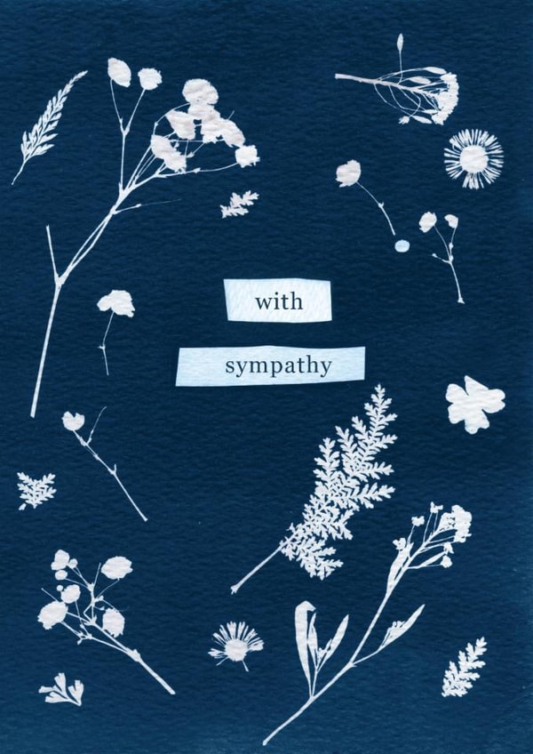Arty Sympathy Card - Cyanotype Flowers created by Studio Pistachio